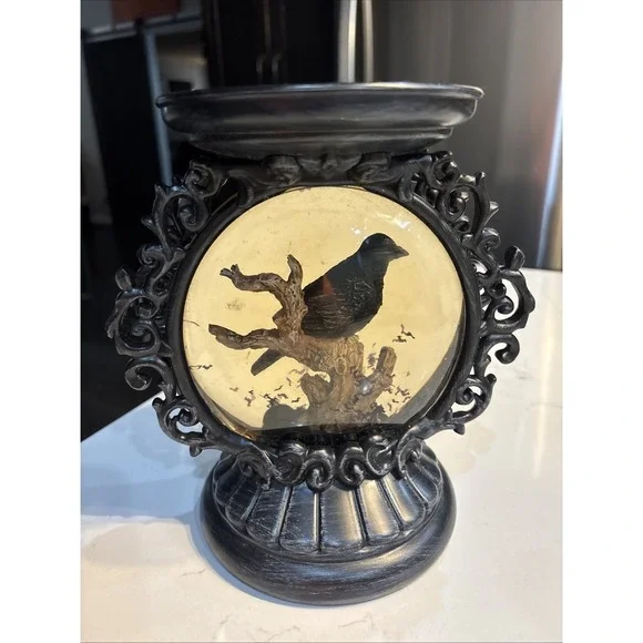 Bath & Body Works Halloween Raven Water Globe Candle Holder TESTED - Picture 3 of 5